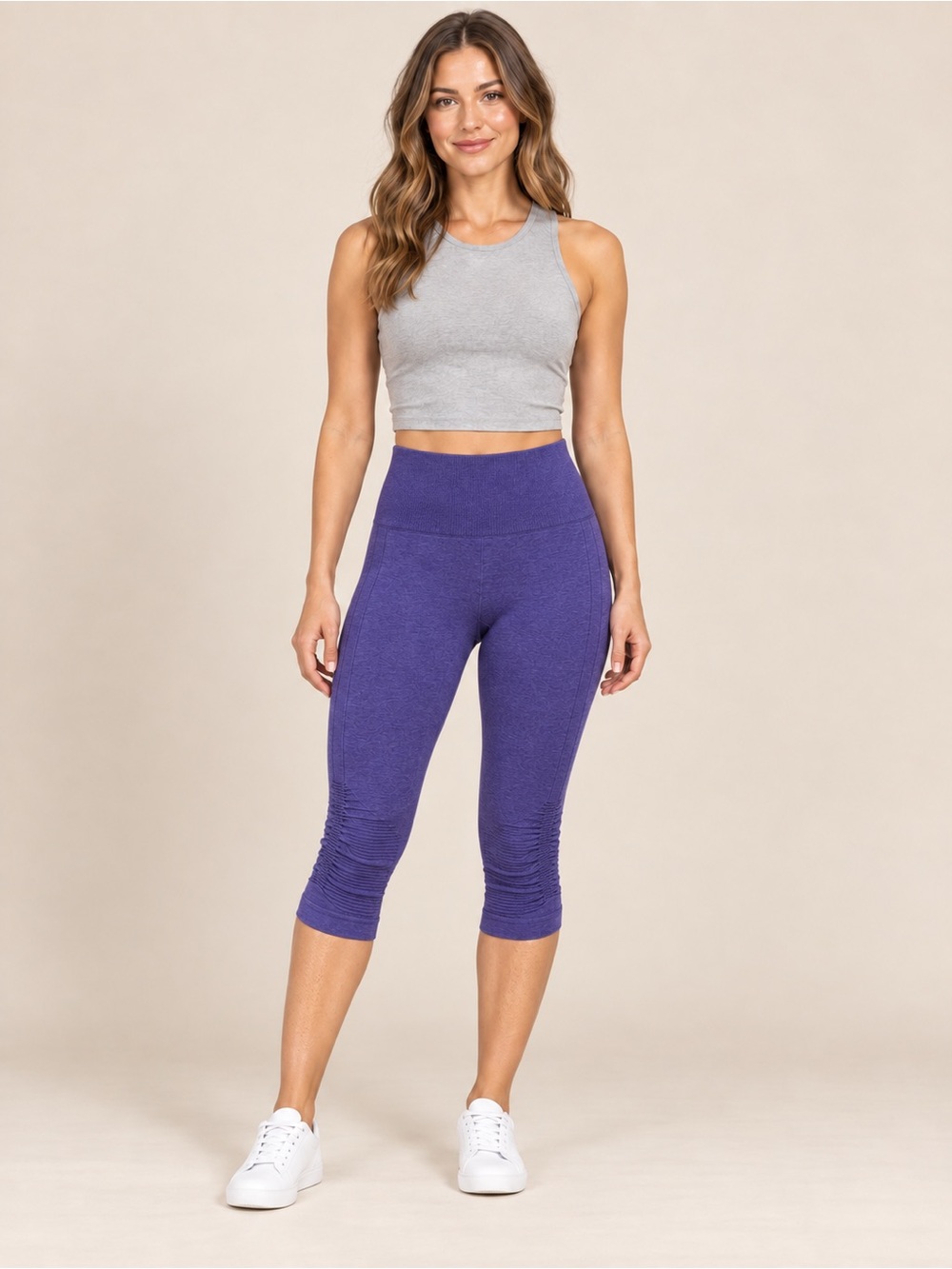 Lululemon In the Flow Crop II Purple Seamless Leggings Size 8 NWT